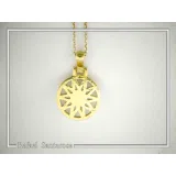 Marble Greek Macedonian Sun Symbol Necklace: Ancient Greek Museum 18K Gold-Filled Silver Pendant
