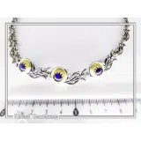 Genuine Lapis Lazuli Olive Branch beaded Nature Symbol Necklace, Floral Sterling Silver Jewelry