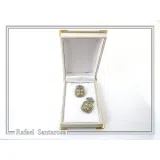 Byzantine style Cross Shaped Cufflinks for him: Oxidized and 18K Gold Filled Sterling Silver