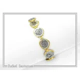 Beaded Greek Coins Bracelet: Museum Replicas Coins Oxidised and 18k Gold Filled Sterling Silver