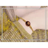 Art Deco Silver Bracelet: Amethyst, Topaz, Garnet, Gold Filled Filigree