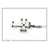 Byzantine Silver Hand engraved Cross with Genuine Amethyst: Oxidized silver, 18K gold Filled Bezel