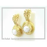 Natural Lapis Lazuli Ancient Greek Antefix Earrings: Sterling Silver Gold-Filled Filigree,
