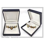 Byzantine Maltese Cross Holy Heart Knights Bracelet: Oxidized Sterling Silver and 18K Gold Filled