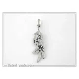Oxidized Sterling Silver Olive Leaf Pendant: Greek Mythology Peace Symbol Necklace