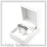 Oxidized Sterling Silver Greek Key weave Ring: Handmade Meander Museum Inspired Jewelry