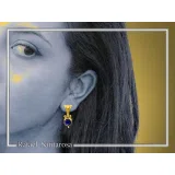 Byzantine Filigree Genuine Lapis Lazuli Delicate Earrings: Sterling Silver 18K Gold-Filled
