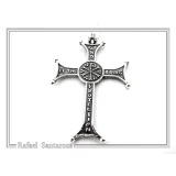 Christian Prayer Engraved Byzantine IC XC NIKA Cross Talisman "Be My Arms and Protection"