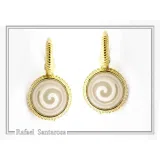 Greek Spiral Marble Engraved Earrings: 18K Gold-Filled Sterling Silver Greek Museum Replica