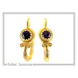 Genuine Lapis Lazuli Greek Column Hoop Earrings: 18K Gold-Filled Sterling Silver, Museum Jewelry