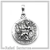 Ancient Greek sterling silver tetradrachm pendant with deified Alexander the Macedon, Lysimachus coin museum replica