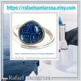 ICXC NIKA "Jesus Christ Conquers" Blue Enamel Christogram Talisman Ring: Solid Sterling Silver