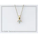 Sterling Silver Gold-Filled Natural Gemstone Pendant Necklace: Amethyst, Garnet, Topaz