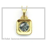 Athena Owl Tetradrachm Coin Ancient Greek Style Necklace: Oxidized Sterling Silver & 18K Gold filled