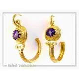 Genuine Lapis Lazuli Greek Column Hoop Earrings: 18K Gold-Filled Sterling Silver, Museum Jewelry