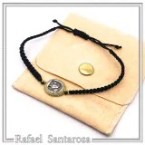 Owl Coin Bracelet Macrame Cord 18K Gold Filigree Base, Oxidized Sterling Silver Tetradrachm coin