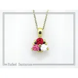 Handmade Rose flowers Pendant Necklace: 18K Gold-Filled Sterling Silver Floral Charm for girls
