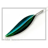 Olive Leaf minimal Pendant: Sterling Silver Enamel Floral Necklace