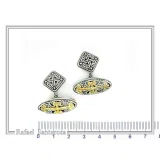 Byzantine Cross Cufflinks for Him: 18K Gold Filled on Oxidized Sterling Silver Oval Base