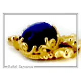 Byzantine Filigree Genuine Lapis Lazuli Delicate Earrings: Sterling Silver 18K Gold-Filled
