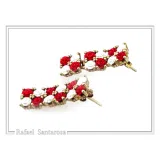 Rose Flowers alabaster gems pave Earrings: Sterling Silver Gold-Filled Floral Studs