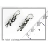 Olive Leaf Branch Drop Earrings Greek Mythology Peace Symbol: Oxidized Sterling Silver