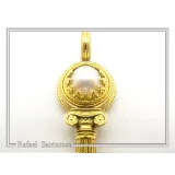 Ionian Column Pearl Necklace: 18K Gold-Filled Sterling Silver Greek Museum Inspired