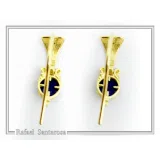 Byzantine Filigree Genuine Lapis Lazuli Delicate Earrings: Sterling Silver 18K Gold-Filled