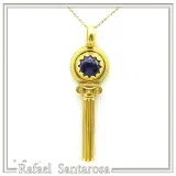 Lapis Lazuli Pendant Ancient Greek Column Necklace: 18K Gold Filled Sterling Silver