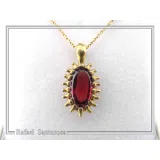 Handmade Garnet Pendant: Sterling Silver 18K Gold-Filled Bezel
