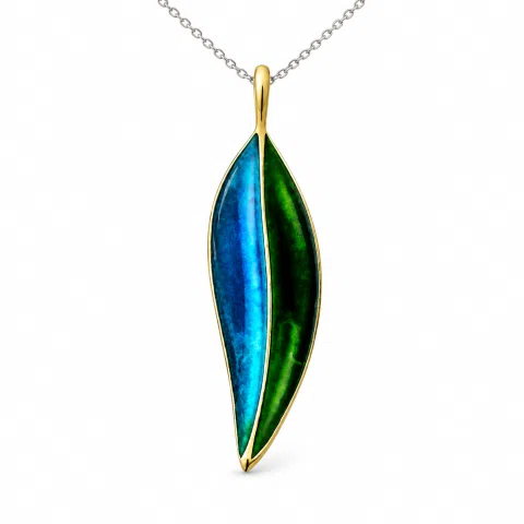 Olive Leaf minimal Pendant: Sterling Silver Enamel Floral Necklace
