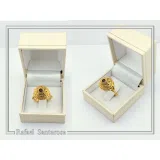 18k Solid Gold Byzantine Natural Gemstone Filigree Statement Ring: Handmade Boho Ring For Her