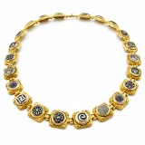 Ancient Greek Coin Replicas Beaded Necklace: 18K Gold-Filled Sterling Silver, Museum Jewelry