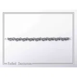 Olive Leaf Branch Beaded Bracelet Peace Symbol: Oxidized Sterling Silver Handmade Greek Jewelry