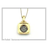 ICXC NIKA Christogram Byzantine prayer Necklace: Oxidized Sterling Silver and Gold filled Pendant