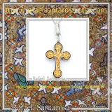 Byzantine Cross of simplicity, Holy Mount Inspired: 18k Gold Filled & Oxidized Sterling Silver