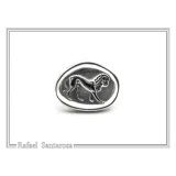 Lion Signet Seal Men Ring: Greek Mythology symbol of strength Oxidized Sterling Silver