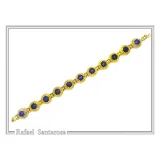 Genuine Lapis Lazuli Filigree Byzantine Beaded Bracelet: Gold-Filled Sterling Silver Handmade Jewelry