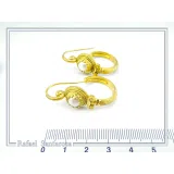 Ancient Greek Ionian Temple Column Natural Pearl Hoop Earrings Gold Filled Silver: Museum Jewelry