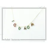 I LOVE U MOM Charm Personalised Necklace: Sterling Silver 18K Gold Filled Enamel Colored