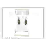 Maltese Cross Drop Earrings. Medieval Jewelry: Oxidized and 18K Gold-Filled Sterling Silver