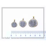 Protection cross coin Jesus Christ Wins necklace Christogram talisman Constantinato pendant oxidized sterling silver.