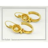 Ancient Greek Ionian Temple Column Natural Pearl Hoop Earrings Gold Filled Silver: Museum Jewelry