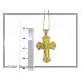 Religious Byzantine Filigree Ornaments Cross Necklace: Sterling Silver Oxidised or 18K Gold Filled Pendant