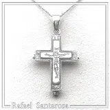 Byzantine Locket Pendant Reliquary Cross Necklace: Oxidized Sterling Silver