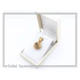 18K Solid Gold Natural Gemstone Byzantine Pendant: Handmade Filigree Necklace, Garnet, Topaz, peridot, Amethyst