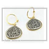 Phaistos Disc Ancient Greek Calendar Earrings: Sterling Silver, 18k Gold Filled, Museum Jewelry