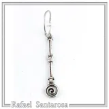 Spiral Dangle Earrings with Hercules Knot design: Sterling Silver Ancient Greek Museum Jewelry