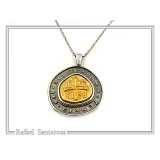 Jesus Christ Victorious Necklace: 18K Gold Christogram & Oxidized Sterling Silver. ICXC NIKA Orthodox Prayer.
