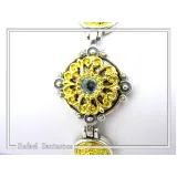 Byzantine Style Natural Gemstones Beaded Bracelet: Oxidized & 18K Gold-Filled Sterling Silver